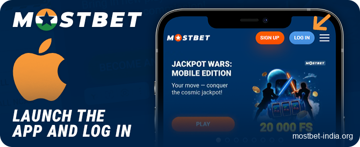 Open the Mostbet app on your iPhone and sign in