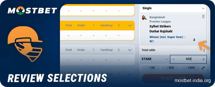 Check your sports bet at Mostbet India