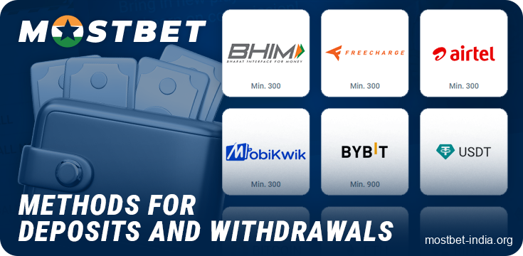 Current payment methods at Mostbet India